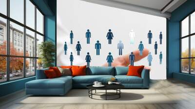 3d social human connection concept Wall mural