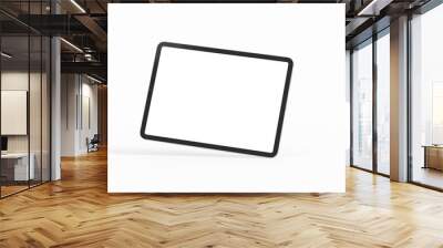 3D tablet with empty screen isolated digital white Wall mural