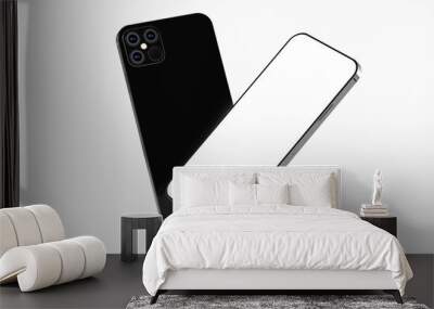 a digital smartphone device mobile phone 3d isolated Wall mural