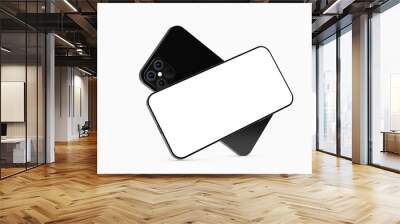 a digital smartphone device mobile phone 3d isolated Wall mural