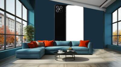 a digital smartphone device mobile phone 3d isolated Wall mural