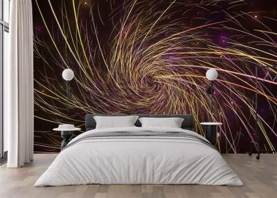 A dynamic swirl of vibrant lights Wall mural