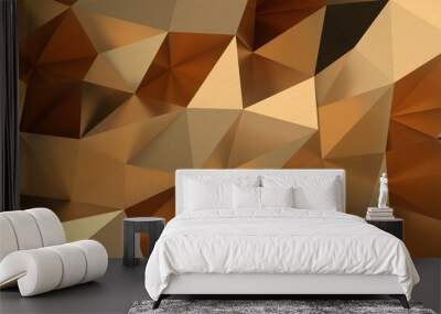 Abstract gold polygon background on texture.gold polygon geometric abstract background Wall mural