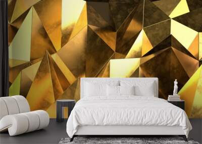 Abstract gold polygon background on texture Wall mural