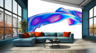 Abstract line fluid colors backgrounds. Trendy Vibrant Fluid Colors. 3d render Wall mural