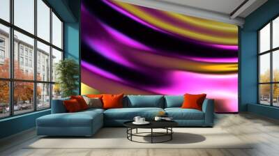 Abstract line fluid colors backgrounds. Trendy Vibrant Fluid Colors. 3d render Wall mural