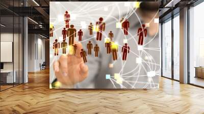 abstract social network scheme, which contains business people Wall mural