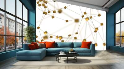 Abstract technology futuristic network - fantasy plexus background. 3D rendering Wall mural