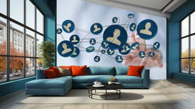 Abstract technology group and data Wall mural