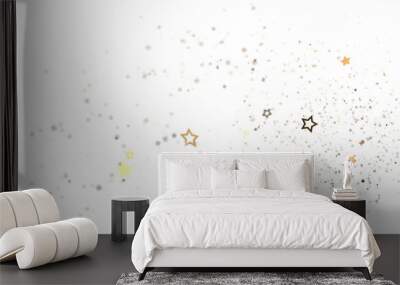 Astral Downpour: 3D Illustration Brings a Shower of Gold Stars Wall mural