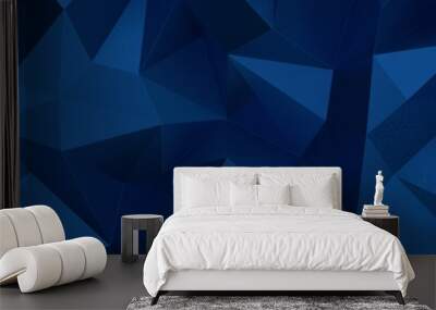 blue abstract futuristic geometric poly technology background. science and technology. 3d illustrati Wall mural