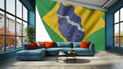 brazil flag background flying modern 3d Wall mural