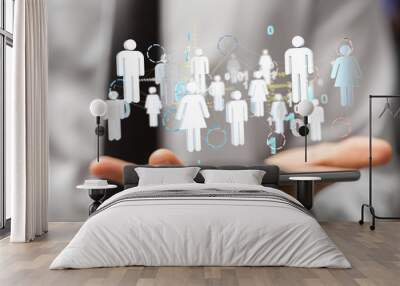 business, people, communication, social network and technology concept Wall mural