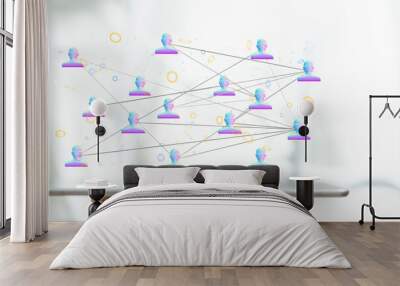 business conference team work connection digital concept Wall mural