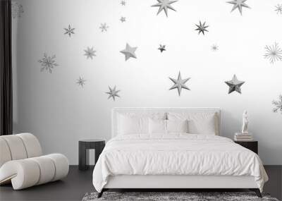 Christmas background design of snowflake and snow falling in the winter 3d illustration Wall mural