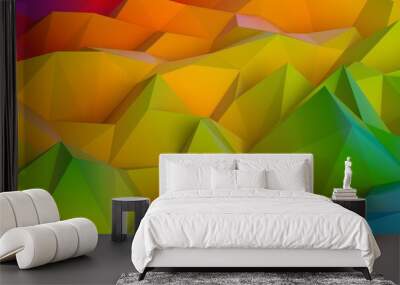 Color Blend Rainbow Trendy Low Poly BG Design Wall mural