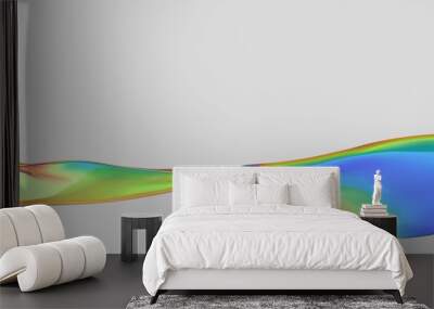 colorful flow poster. Wave Liquid shape Wall mural