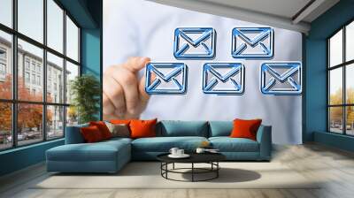 communication email in hand Wall mural