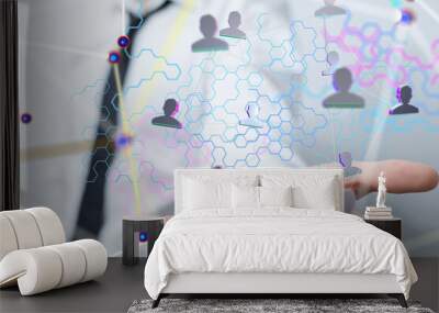 communication network digital group connect Wall mural