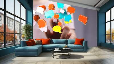 communication speak bubble digital concept Wall mural