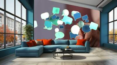 communication speak bubble digital concept Wall mural