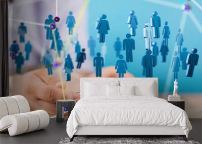 conference Digital Network and data concept 3d Wall mural