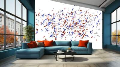 Confetti -  Red Blue White Confetti Confetti Overlay Wall mural