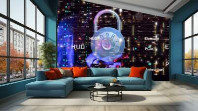 Cybersecurity and information or network protection. Future technology web Wall mural