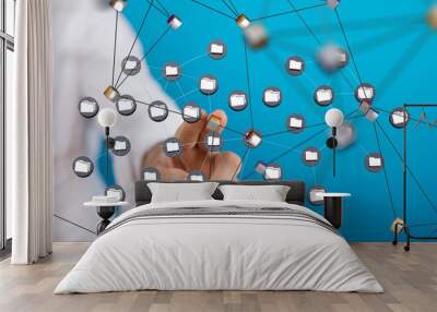 data network 3d digital info Wall mural