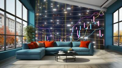 digital concept diagram chart 3d Wall mural