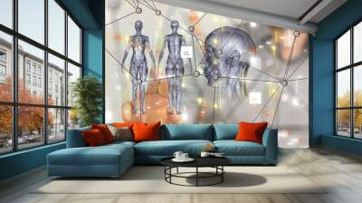 digital medical futuristic interface 3D rendering Wall mural