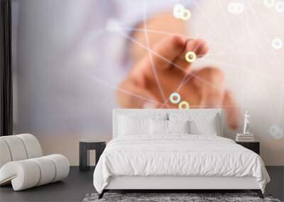 Digital Network and data concept. Wall mural