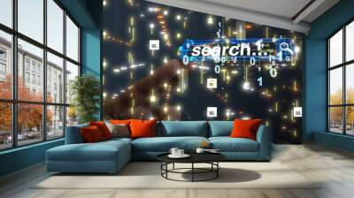 digital search bar engine touch digital 3d concept Wall mural