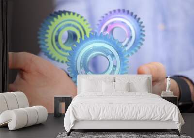 gear Technology setting concept background. Wall mural