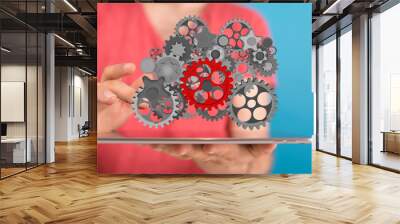 gear Technology setting concept background. Wall mural