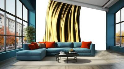 Glamourous Ripples: Abstract 3D Gold Cloth Illustration with Mesmerizing Waves Wall mural