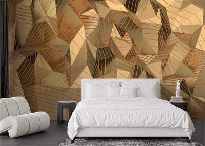 gold Abstract mosaic background, gold polygon background, abstract background Wall mural