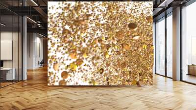 gold  Burst: Astonishing 3D Illustration of Bursting gold Confetti Wall mural