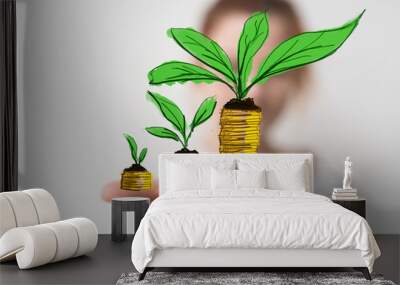 green plant growing up digital Wall mural