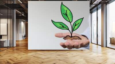 green plant growing up digital Wall mural