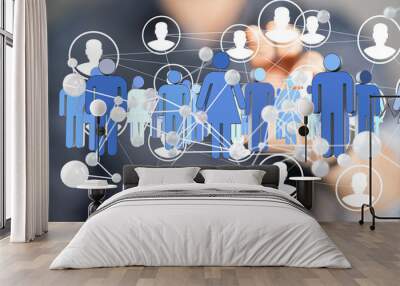 group of human network 3d Wall mural