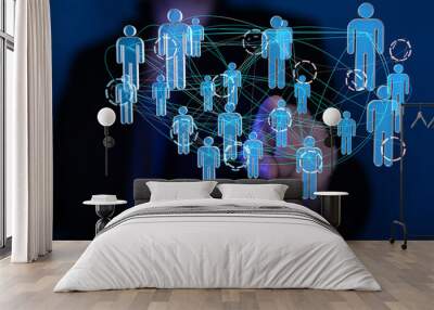 group of network people - Business and contact Wall mural