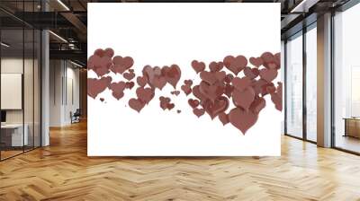 hearts on a pink background. 3d render illustration for advertising. Valentine's Day. Wall mural