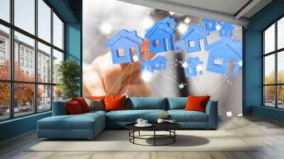 house. data Big data visualization background.Abstract technology Wall mural