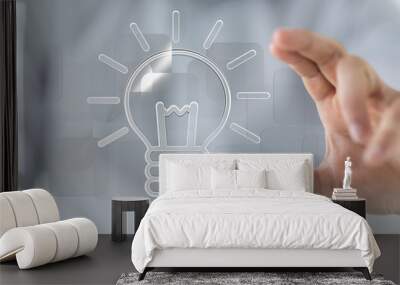 idea concept digital lamp bulb Wall mural