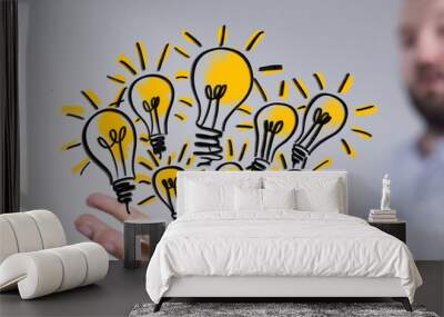 idea lamp concept in hand. Wall mural