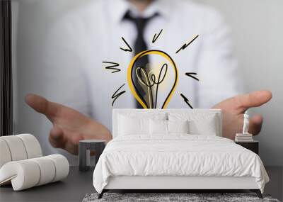 idea lamp concept in hand. Wall mural