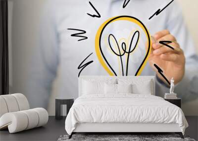 idea lamp concept in hand Wall mural