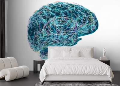 intelligence brain ai digtal 3d artificial intelligence Wall mural