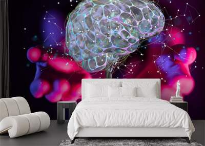 intelligence brain ai digtal 3d artificial intelligence Wall mural